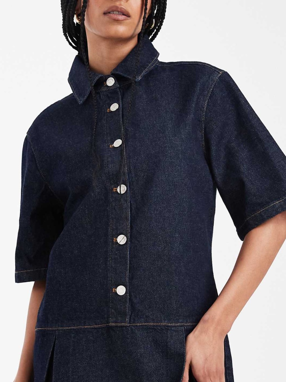 ASOS Dark Indigo Short Sleeve Denim Shirt